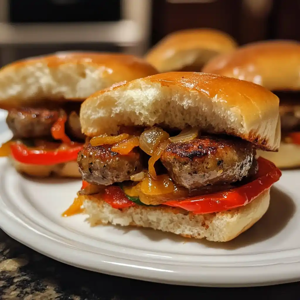 Sausage and Peppers Sliders recipe