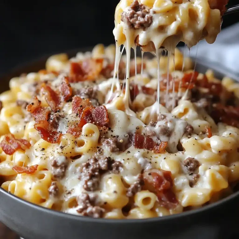 Loaded Bacon Cheeseburger Alfredo Pasta