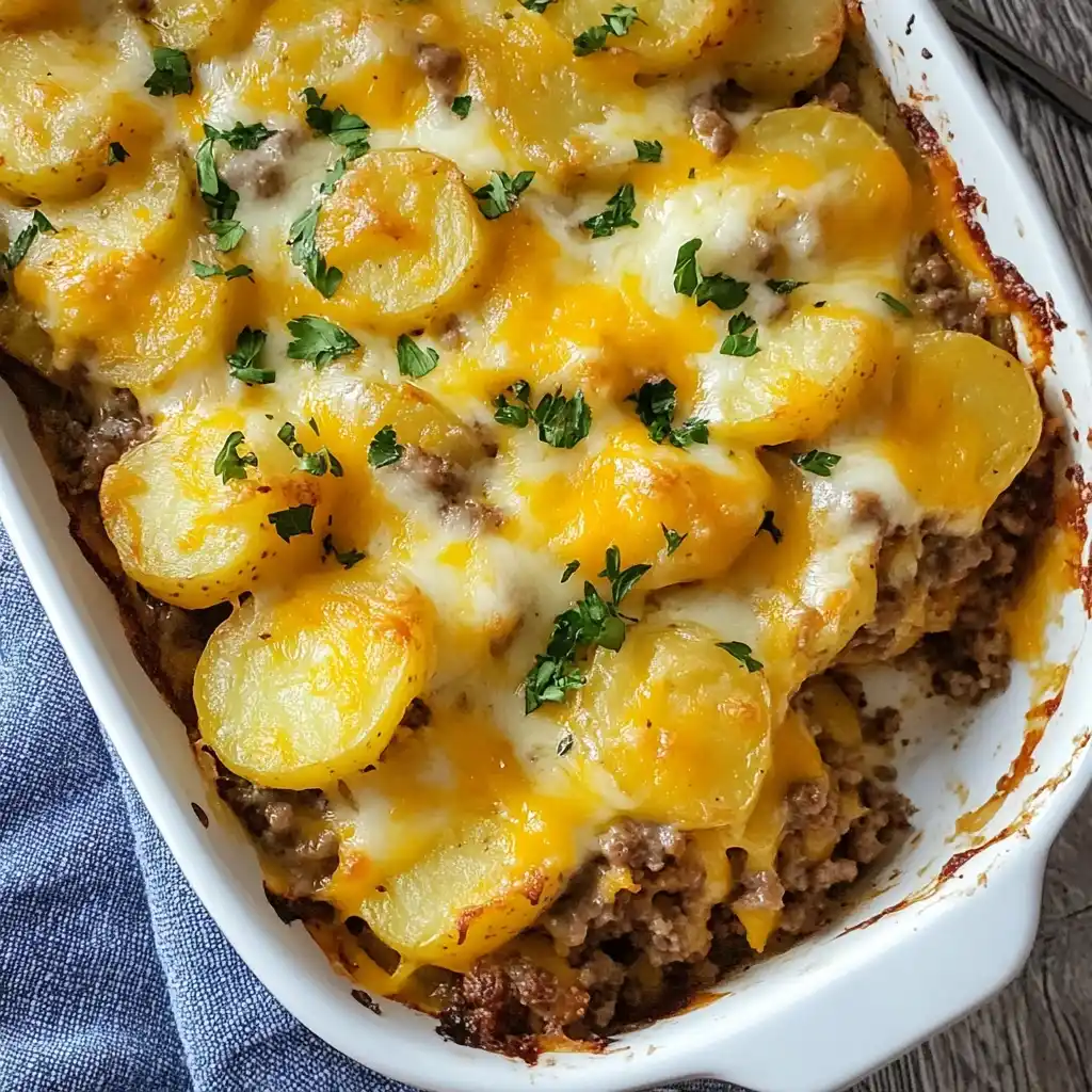 Cheesy Hamburger Potato Casserole