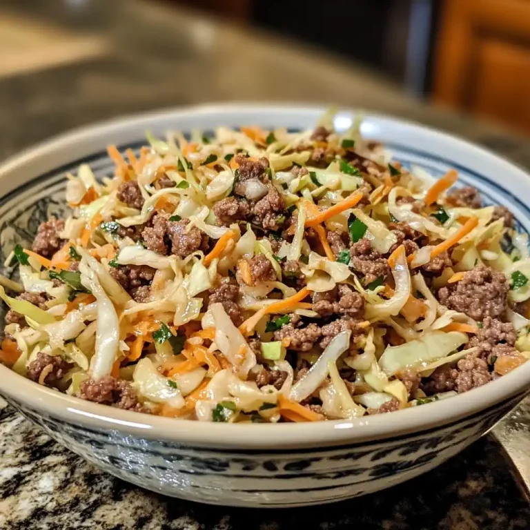 the best Low Carb Crack Slaw with ground beef