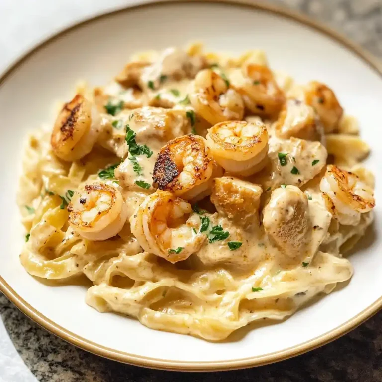 Cajun Chicken and Shrimp Alfredo