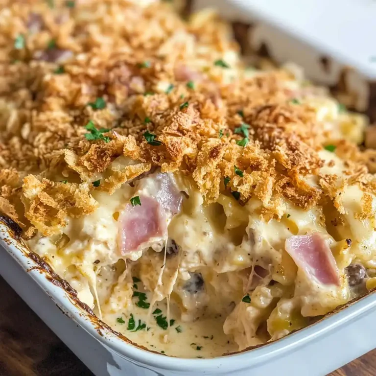 Try this easy Chicken Cordon Bleu Casserole for a comforting, cheesy dinner. Packed with chicken, ham, Swiss cheese, and a crispy topping, it’s perfect for busy nights and leftovers!