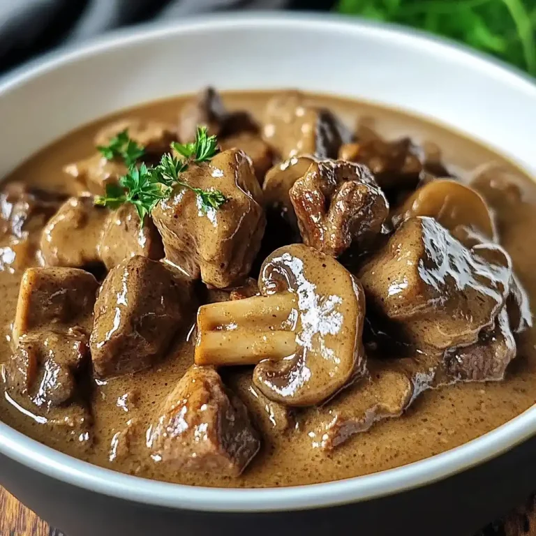 Crockpot Beef Tips & Mushrooms