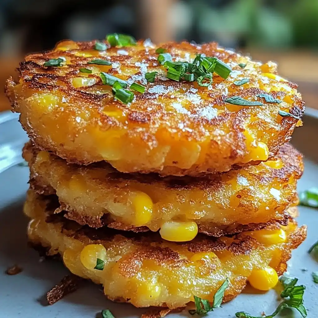 easy Crispy Cheddar Corn Potato Fritters recipe