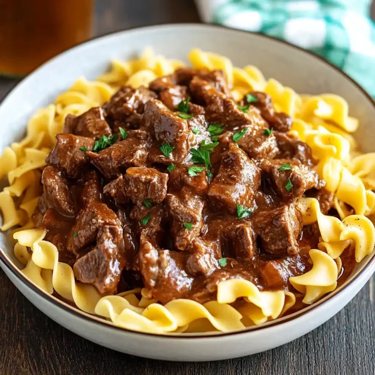 Crockpot Beef Tips and Noodles