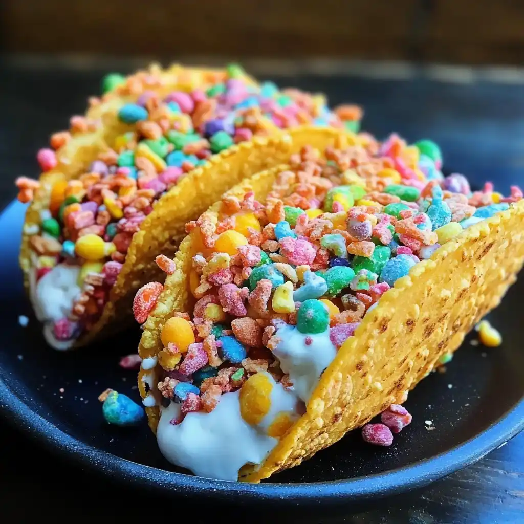 Fruity Pebbles Cheesecake Tacos recipe