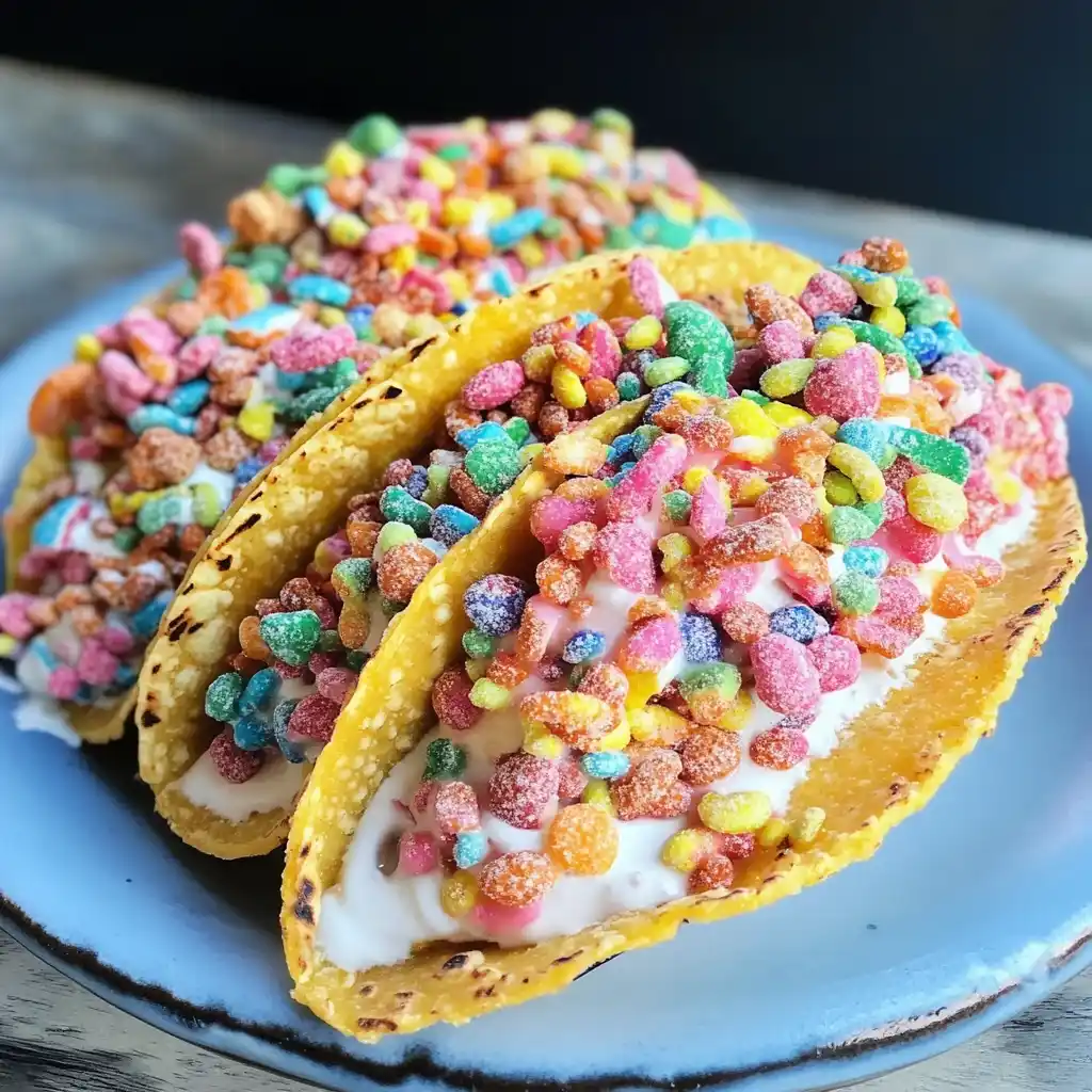 Fruity Pebbles Cheesecake Tacos recipe