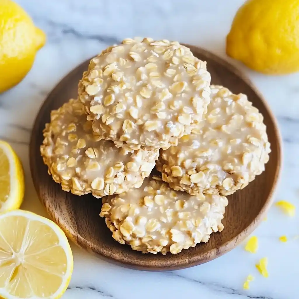 Easy Lemon Oatmeal No-Bake Cookies recipe