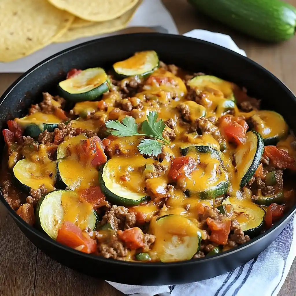 EASY One-Pan Taco Zucchini Skillet