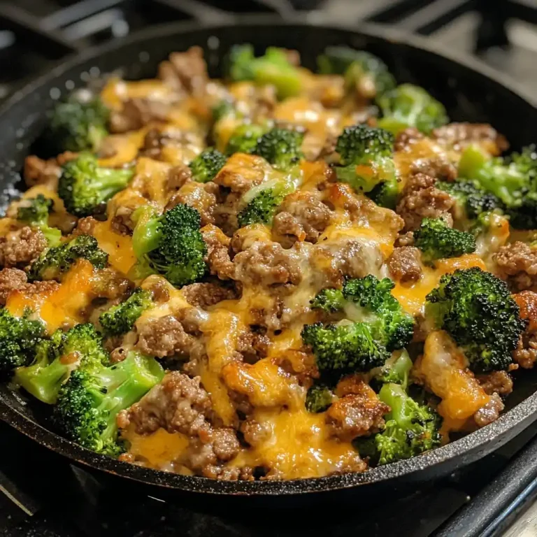 Keto Hamburger and Broccoli Skillet