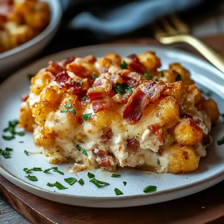 Chicken Bacon Ranch Tater Tot Casserole