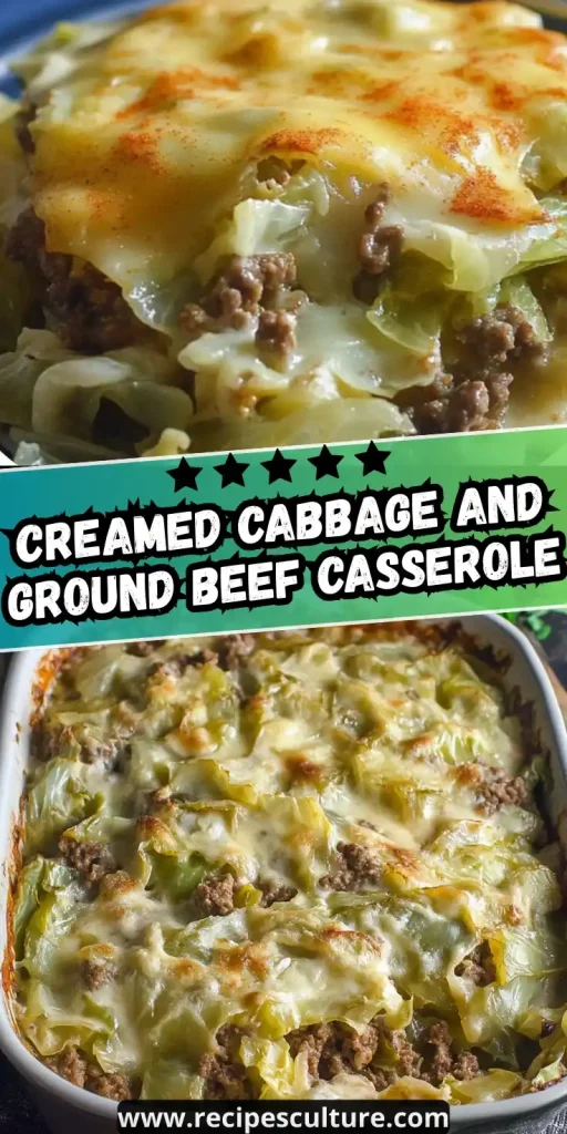 Creamed Cabbage and Ground Beef Casserole