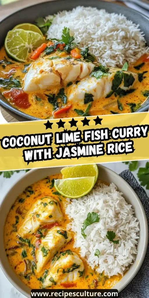 easy Coconut Lime Fish Curry with Jasmine Rice recipe