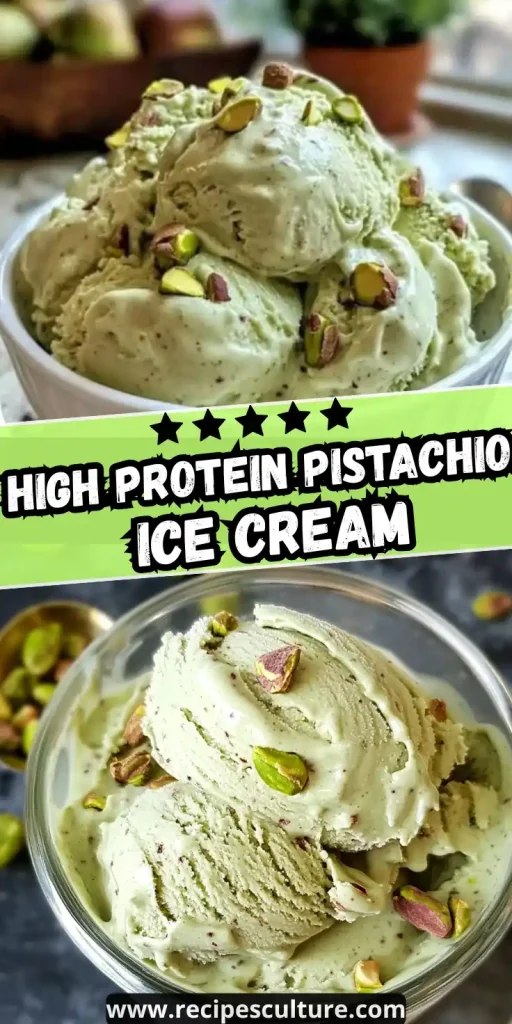 creamy High Protein Pistachio Ice Cream recipe