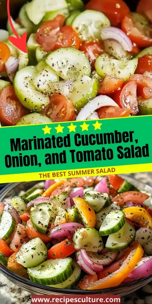 easy Marinated Cucumber, Onion, and Tomato Salad