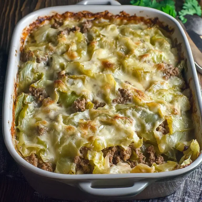 a plate of Creamed Cabbage and Ground Beef
