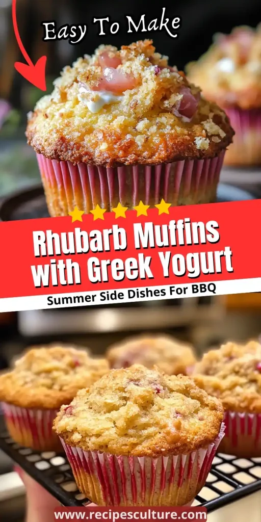 Rhubarb Muffins with Greek Yogurt recipe