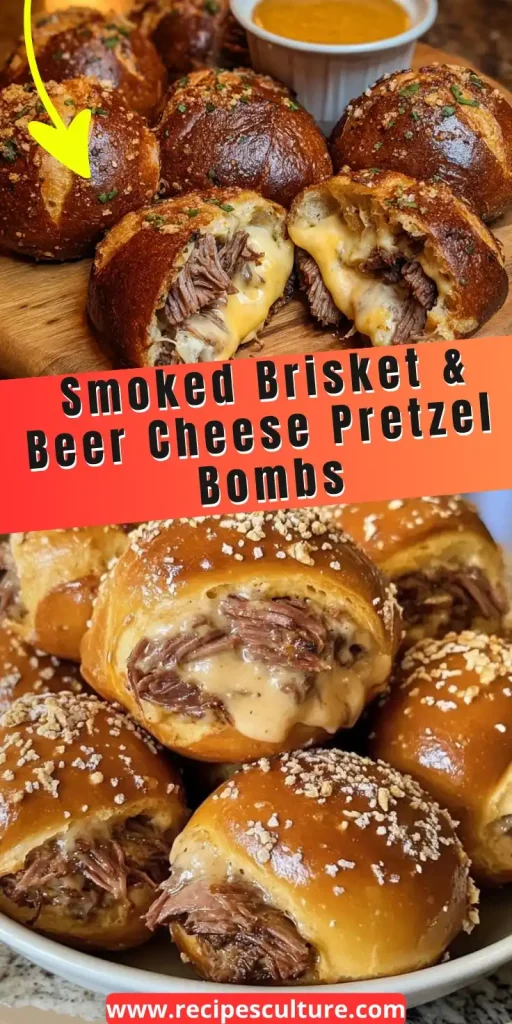 easy Smoked Brisket & Beer Cheese Pretzel Bombs