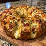 easy Cheesy Bacon Stuffed Garlic Bread Wreath recipe