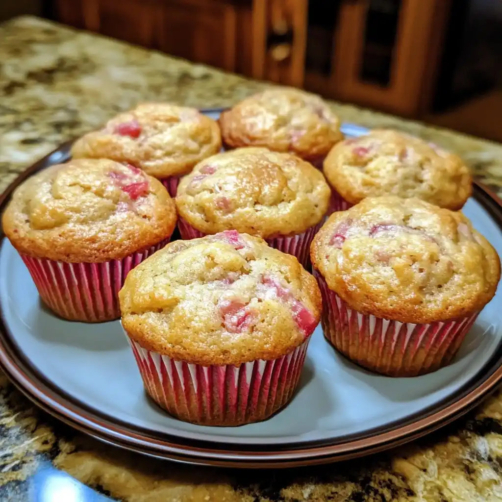 easy Rhubarb Muffins with Greek Yogurt recipe