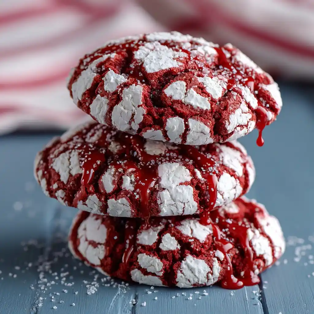 Red Velvet Crinkle Cookies