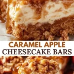 Delicious homemade caramel apple cheesecake bars with a rich topping