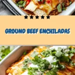 Delicious ground beef enchiladas served with cheese and sauce