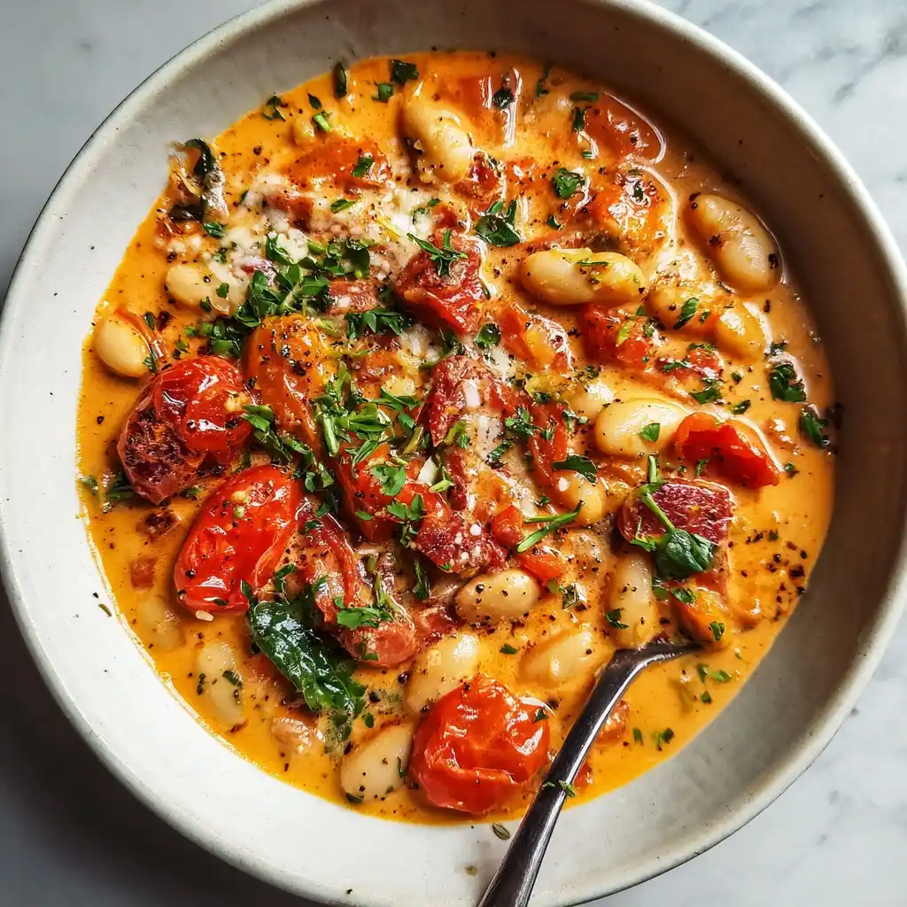 Creamy Vegan Tomato White Bean Stew