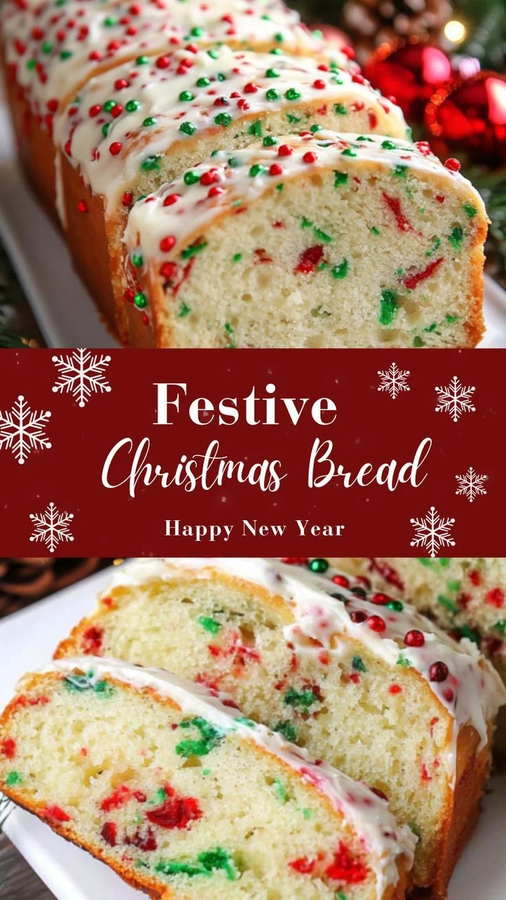 Homemade Christmas Bread with festive decorations and spices.