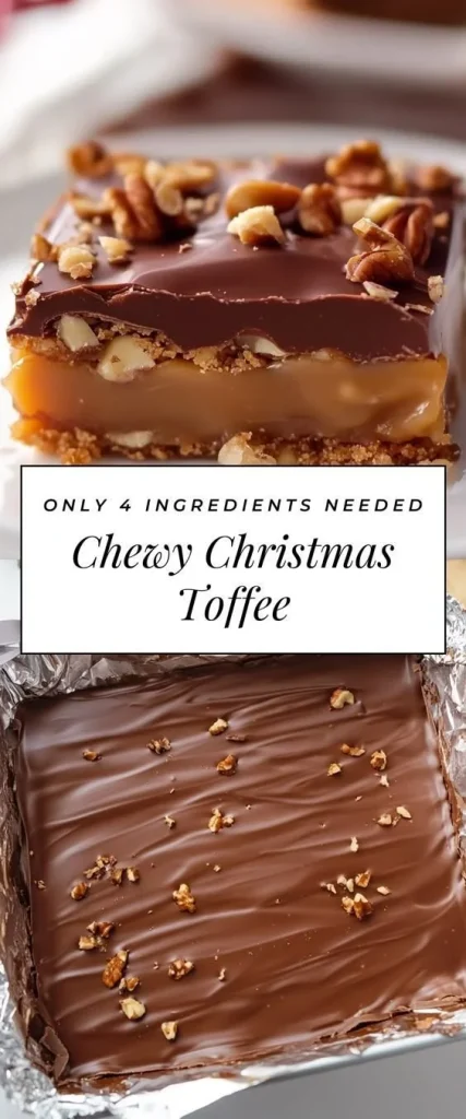 Bite-sized pieces of classic Christmas toffee covered in chocolate and nuts