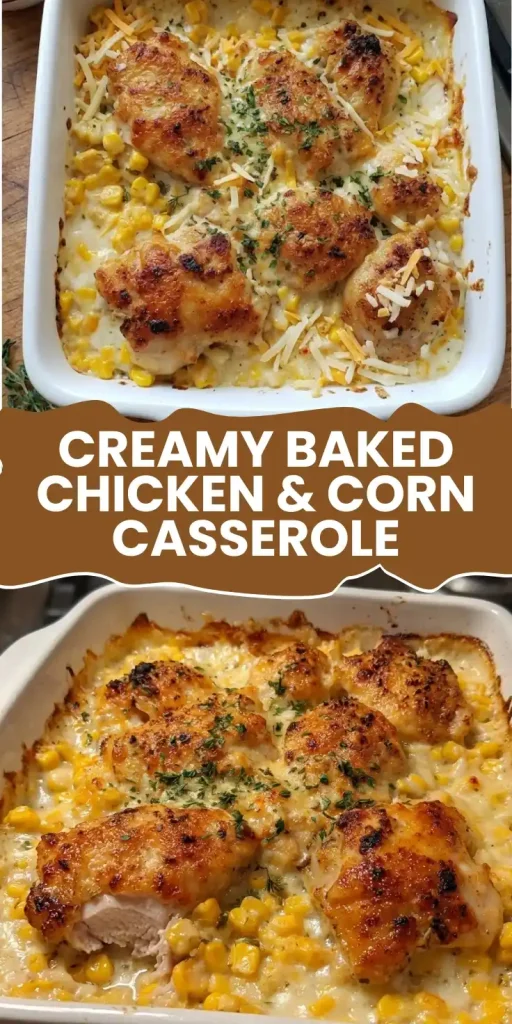 Creamy Baked Chicken & Corn Casserole recipe