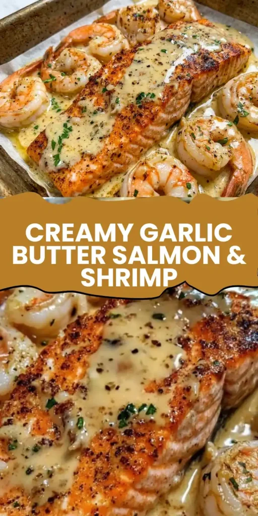 Creamy Garlic Butter Salmon & Shrimp
