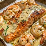 Creamy Garlic Butter Salmon & Shrimp Recipe