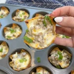 Sausage and Cheese Wonton Cups