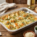 Cheesy Shrimp Stuffed Shells Bake