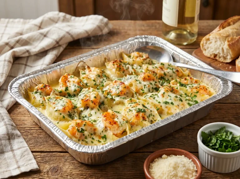 Cheesy Shrimp Stuffed Shells Bake